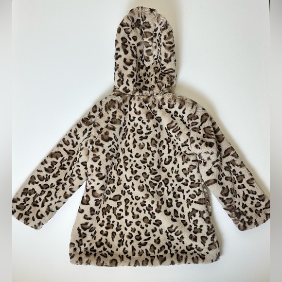 Mayoral Girls size 8 Leopard Print Faux Fur Hooded Jacket - Picture 2 of 4